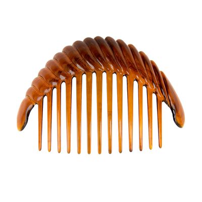 2-Pack XL Geometric Hair Comb, Havana, 15 x 7 cm – Made in Germany
