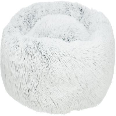 Trixie Harvey Round Dog Bed, Long-Hair Plush, 70 cm, White/Black