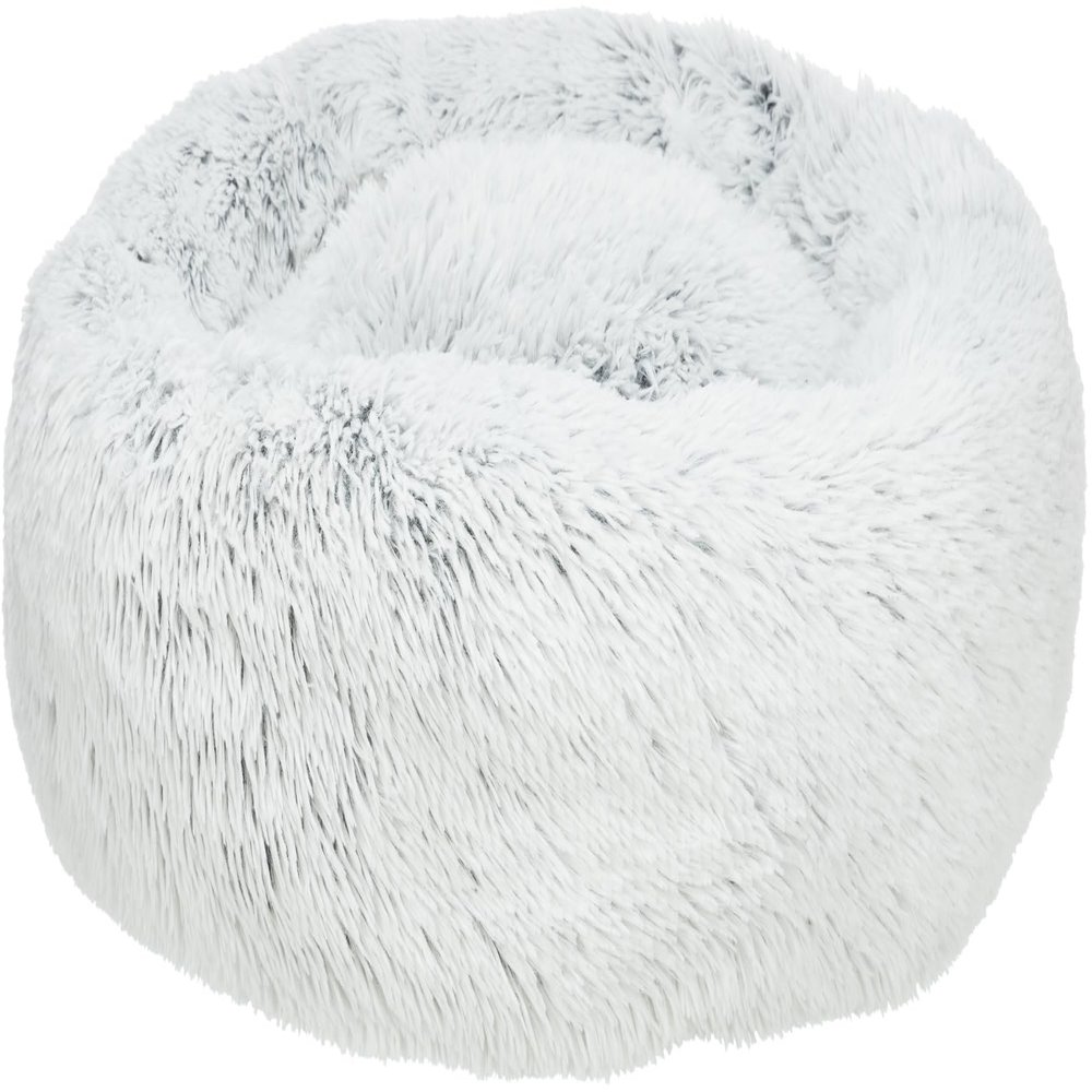 Trixie Harvey Round Dog Bed, Long-Hair Plush, 70 cm, White/Black
