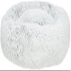 Trixie Harvey Round Dog Bed, Long-Hair Plush, 70 cm, White/Black view 1