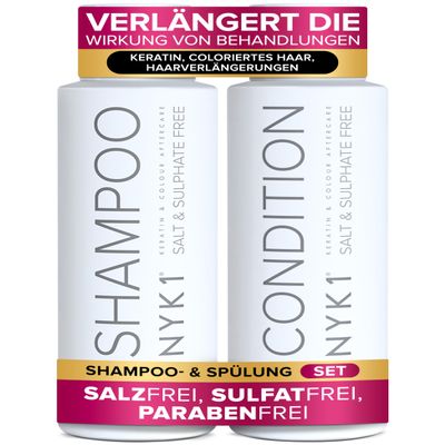 NYK1 Salt- and Sulfate-Free Shampoo and Conditioner Set | 500 mL x 2