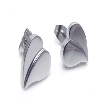Energetix 4 you 2123P Heart Fashion Neodymium Magnet Heart Stud Earrings, Medical-Grade Stainless Steel, Nickel-Free, Allergy-Free + Jewelry Pouch