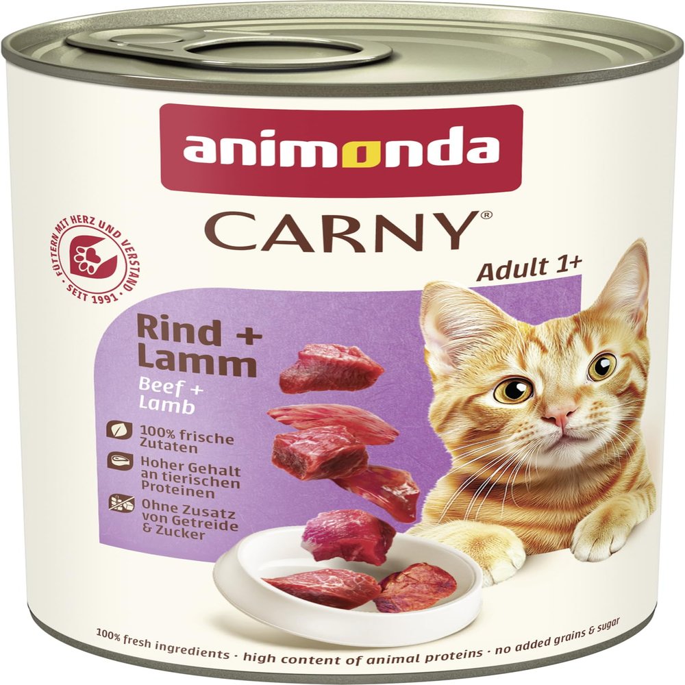 6 x Animonda Cat Can Carny Adult Beef & Lamb 400 g