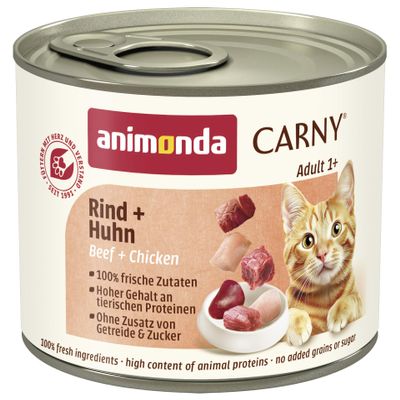 animonda Carny Cat Wet Food Beef + Chicken (6 x 200g)