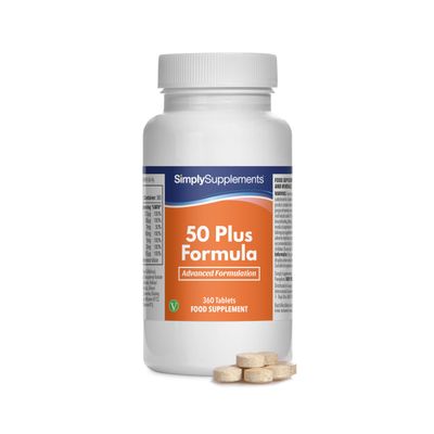 50 Plus Formula with Vitamin C – Multivitamins & Minerals for Adults Over 50, 360 Tablets – SimplySupplements