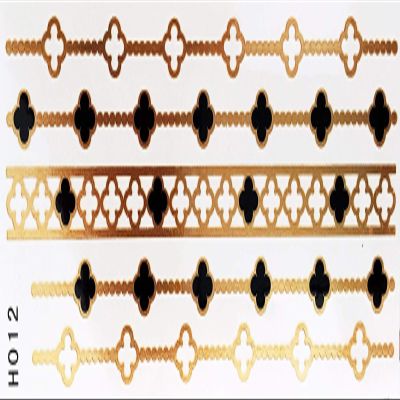 Gold & Black Flash Metallic Temporary Tattoo for Arms, Legs and Fingers H12