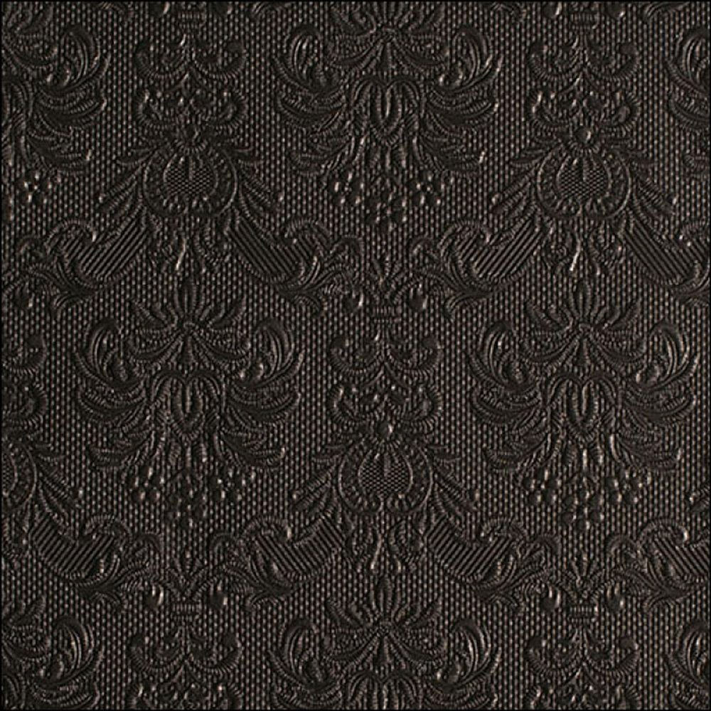Ambiente Black Elegance Embossed Lunch/Party Napkins, 33 x 33 cm