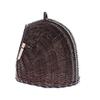 e-wicker24 All-Wicker Cat House in Wenge Gray, Wicker Cat Basket, Cat Bed with Carrying Handle view 2