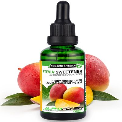 ALPHAPOWER FOOD Stevia Sugar-Free Flavor Drops, Mango, 50 ml