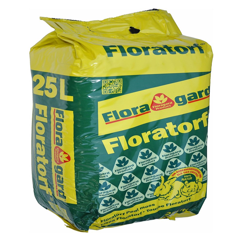 Floragard Natural Peat, 25 L – Bedding for Small Animals and Rodents, Compressed