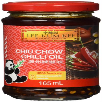 Lee Kum Kee Chiu Chow Chili Oil from China, Spicy and Very Hot, Vegan, 3-Pack (3 x 165 ml)