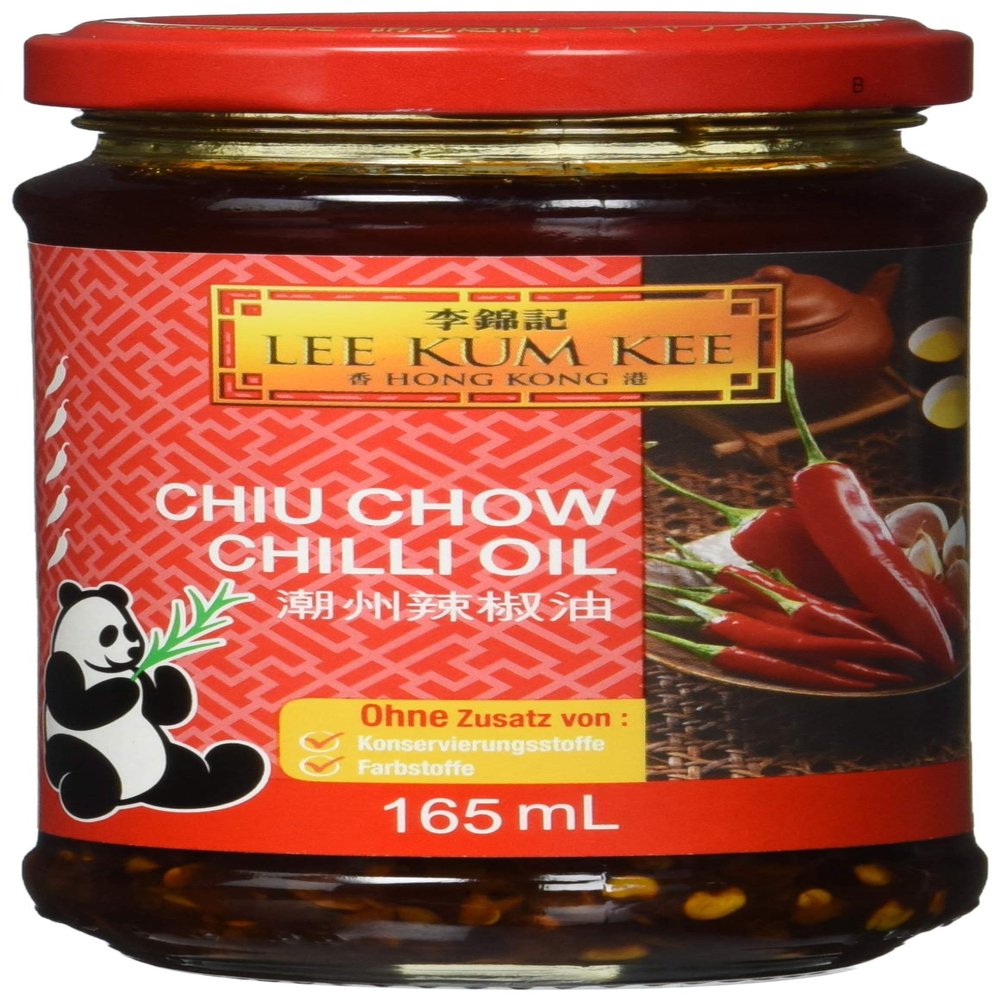 Lee Kum Kee Chiu Chow Chili Oil from China, Spicy and Very Hot, Vegan, 3-Pack (3 x 165 ml)