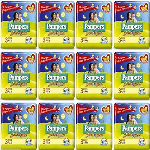 240 Pampers Sun & Moon Diapers, Size 3 Midi
