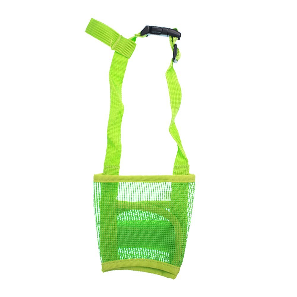 RayLineDo Dog Muzzle, Adjustable, Breathable Nylon Mesh, Green, Size L