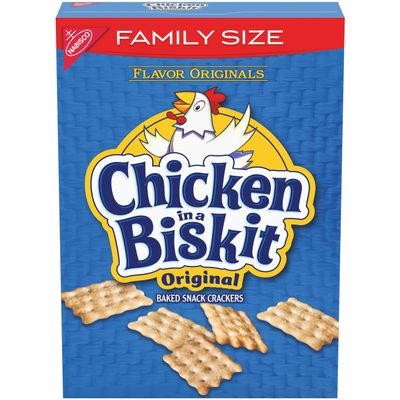 Chicken in a Biskit Original Baked Snack Crackers, Family Size, 12 oz