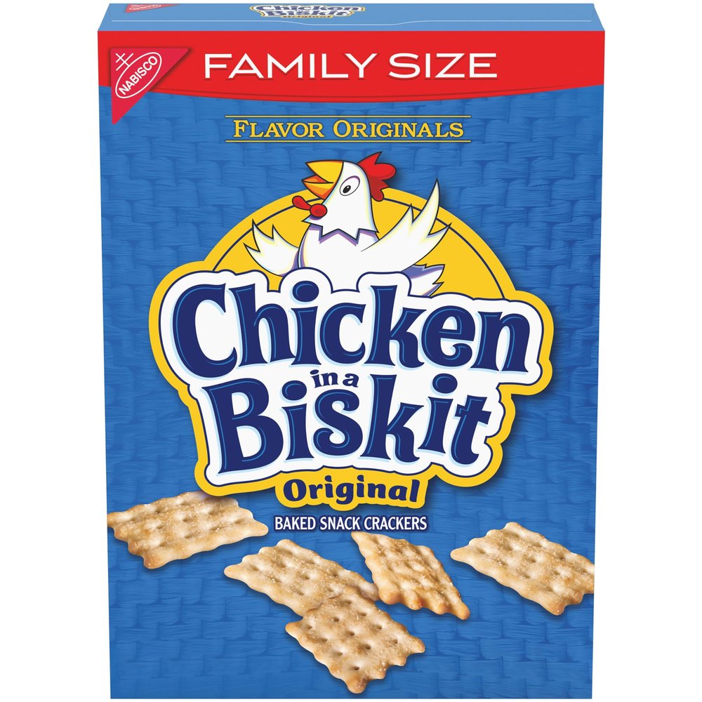 Chicken in a Biskit Original Baked Snack Crackers, Family Size, 12 oz