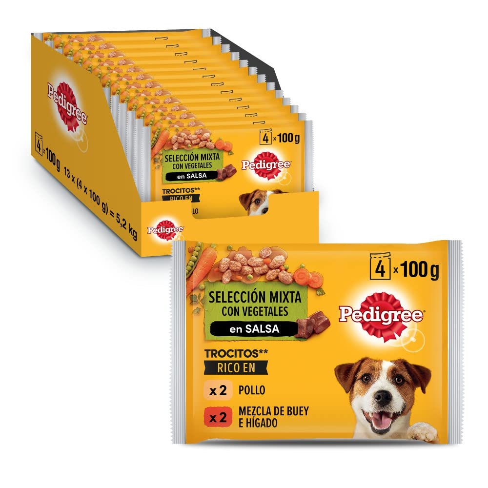 PEDIGREE Pouch - Chicken, Beef and Vegetables in Gravy - 13 Multipacks of 4x100g Bags