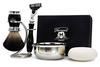 5-Piece Black Shaving Set with Black Badger Hair Brush view 1
