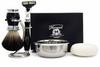 5-Piece Black Shaving Set with Black Badger Hair Brush view 2