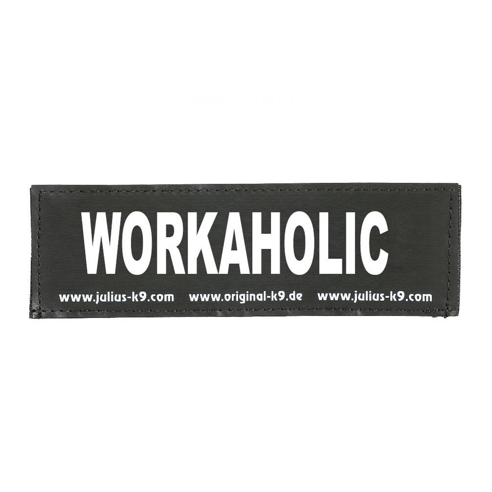 JULIUS K-9 Velcro Patch, Workaholic, Small, Black