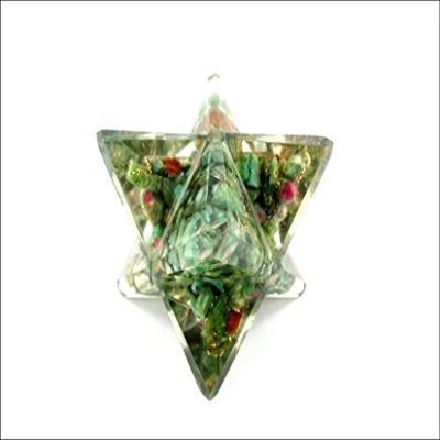 Jet International Ruby Fuchsite Orgone Merkaba, 4 in