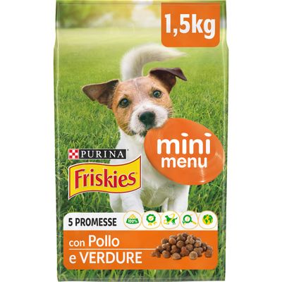 Purina Friskies Vitafit Mini Menu <10 kg with Chicken and Vegetables, 6 x 1.5 kg, Total 9 kg