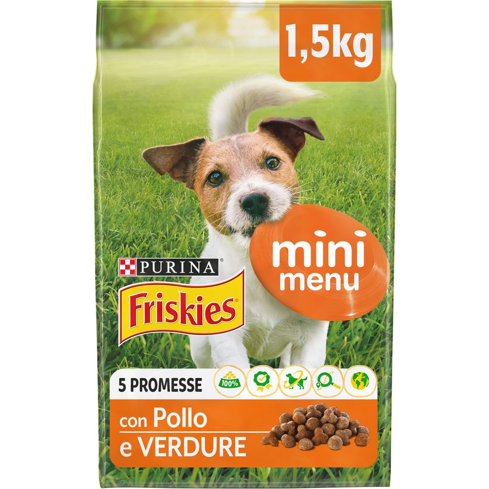 Purina Friskies Vitafit Mini Menu <10 kg with Chicken and Vegetables, 6 x 1.5 kg, Total 9 kg