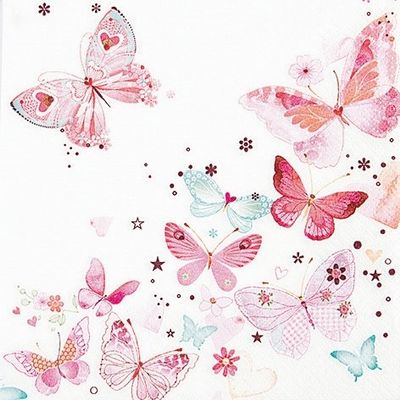 20 Butterfly Napkins, 33 x 33 cm, Spring/Summer