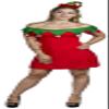 I LOVE FANCY DRESS LTD Sexy Elf/Gnome Costume: Red Dress, Medium + Elf Hat + Knee-High Stockings view 2