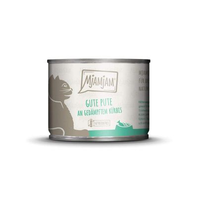MjAMjAM Wet Cat Food: Good Turkey with Steamed Pumpkin – 6-Pack, High Meat Content