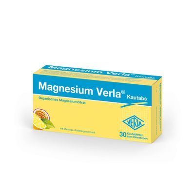 Magnesium Verla Chewable Tablets, 150 mg Magnesium Citrate, Passion Fruit-Lemon, 30 Count