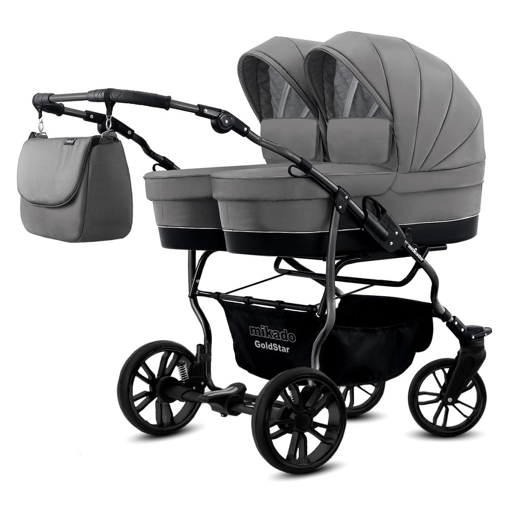 Twin Stroller with 2 Seats, 2 Bassinets, 2 Car Seats & ISOFIX