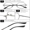 VEVESMUNDO Round Retro Metal Reading Glasses for Men and Women, Gray, +3.0 view 4