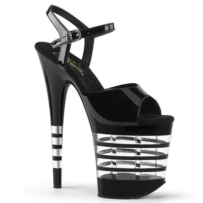 Pleaser FLAMINGO-809LN FLAM809LN/B/M Open-Toe Sandals, Black (Blk Pat/Blk B/M), EU 38 (UK 5)