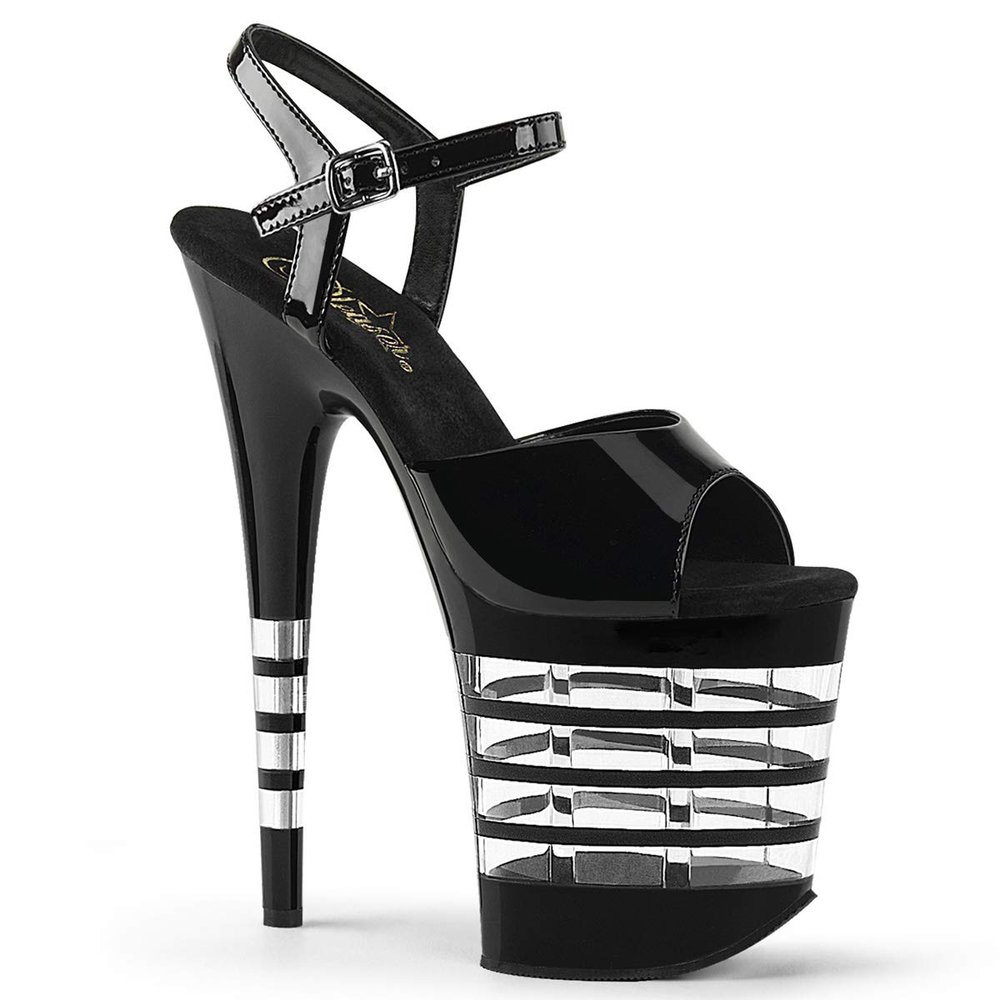 Pleaser FLAMINGO-809LN FLAM809LN/B/M Open-Toe Sandals, Black (Blk Pat/Blk B/M), EU 38 (UK 5)