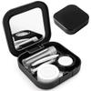 adecco LLC Portable Contact Lens Case Travel Kit with Mirror, Bottle and Tweezers view 1