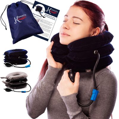 Neck Stretcher for Pinched Nerves, Cervical Spine Traction Device for Home Pain Treatment, Inflatable Decompression Neck Brace for Muscle Strains, Injury Relief, and Herniated Discs
