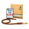 Leather Long Line for Dogs, 10 m x 15 mm, Cognac, Brass view 1