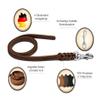 Leather Long Line for Dogs, 10 m x 15 mm, Cognac, Brass view 2