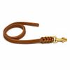 Leather Long Line for Dogs, 10 m x 15 mm, Cognac, Brass view 3