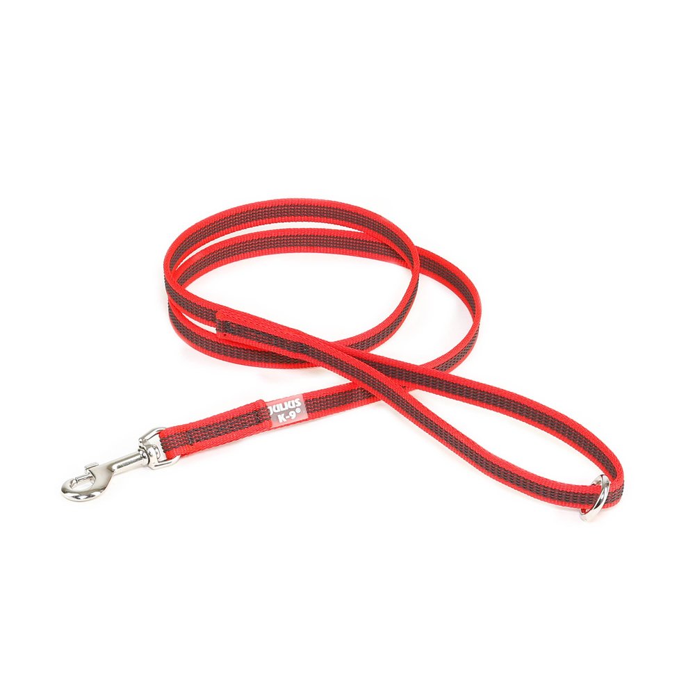 IDC Color & Gray Rubberized Leash, 14 mm x 1.2 m, Red-Gray