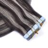 Tape-In Hair Extensions #1B/Gray Highlighted, 60 cm, 50 Wefts, 100% Remy Human Hair by NOVON view 3