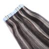 Tape-In Hair Extensions #1B/Gray Highlighted, 60 cm, 50 Wefts, 100% Remy Human Hair by NOVON view 4