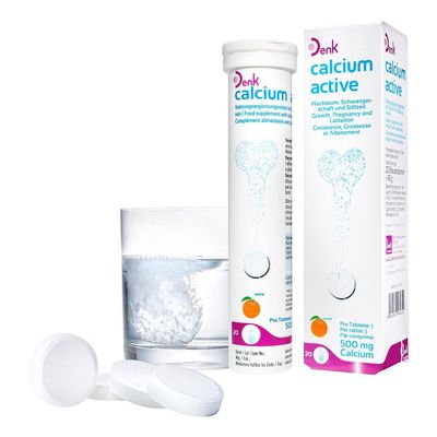 CALCIUM ACTIVE Denk 500 mg Effervescent Tablets, 20 Count