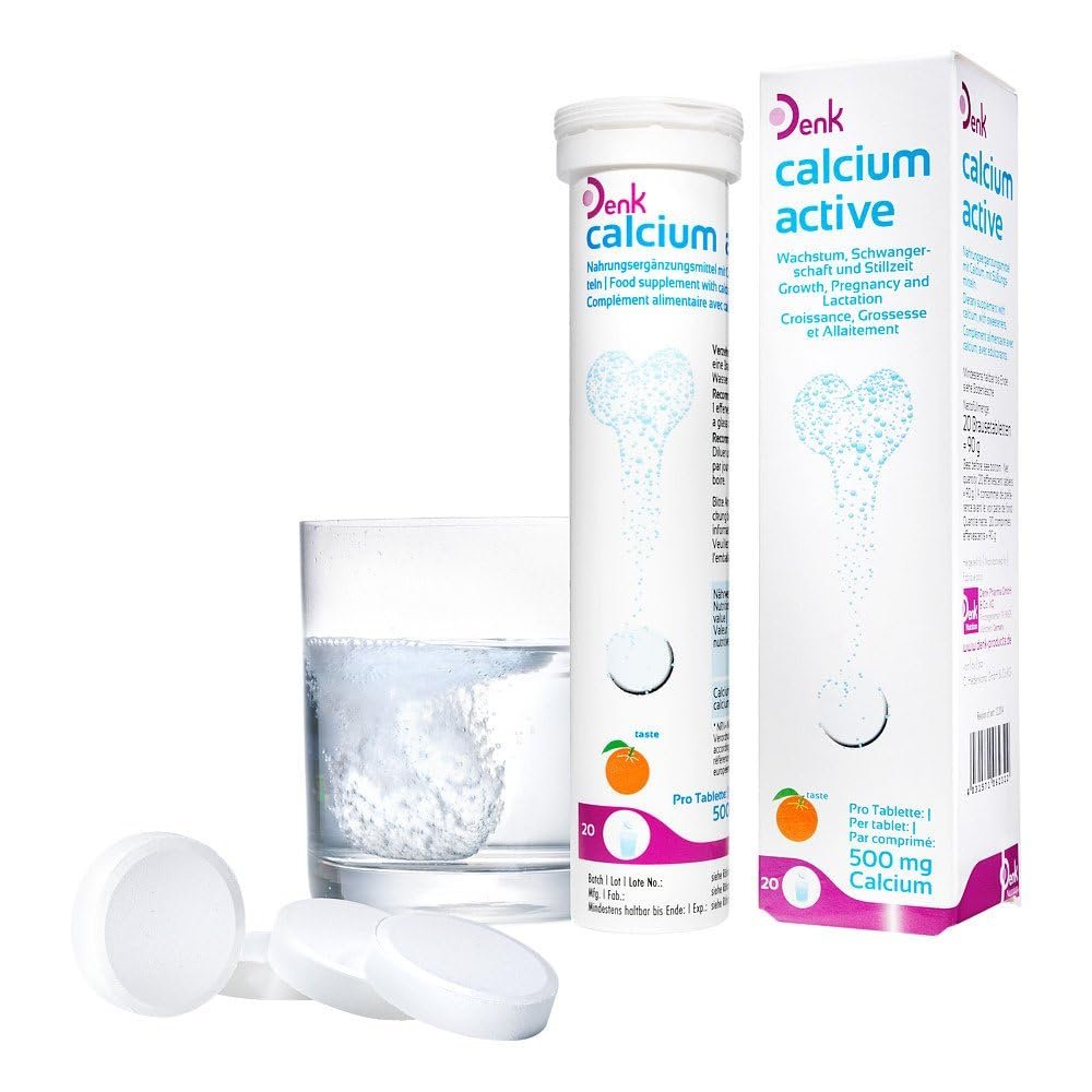 CALCIUM ACTIVE Denk 500 mg Effervescent Tablets, 20 Count