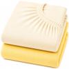 DuDu N Girlie Next2Me Cotton Jersey Fitted Sheets for Baby Crib, 51 x 85 cm, 2-Pack, Cream/Yellow view 1
