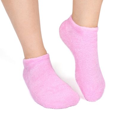 Sourcing Map Pink Moisturizing Exfoliating Treatment Non-Slip Gel Socks, 1 Pair