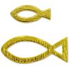 Gold Wooden Christian Fish, 24-Piece Bag view 1