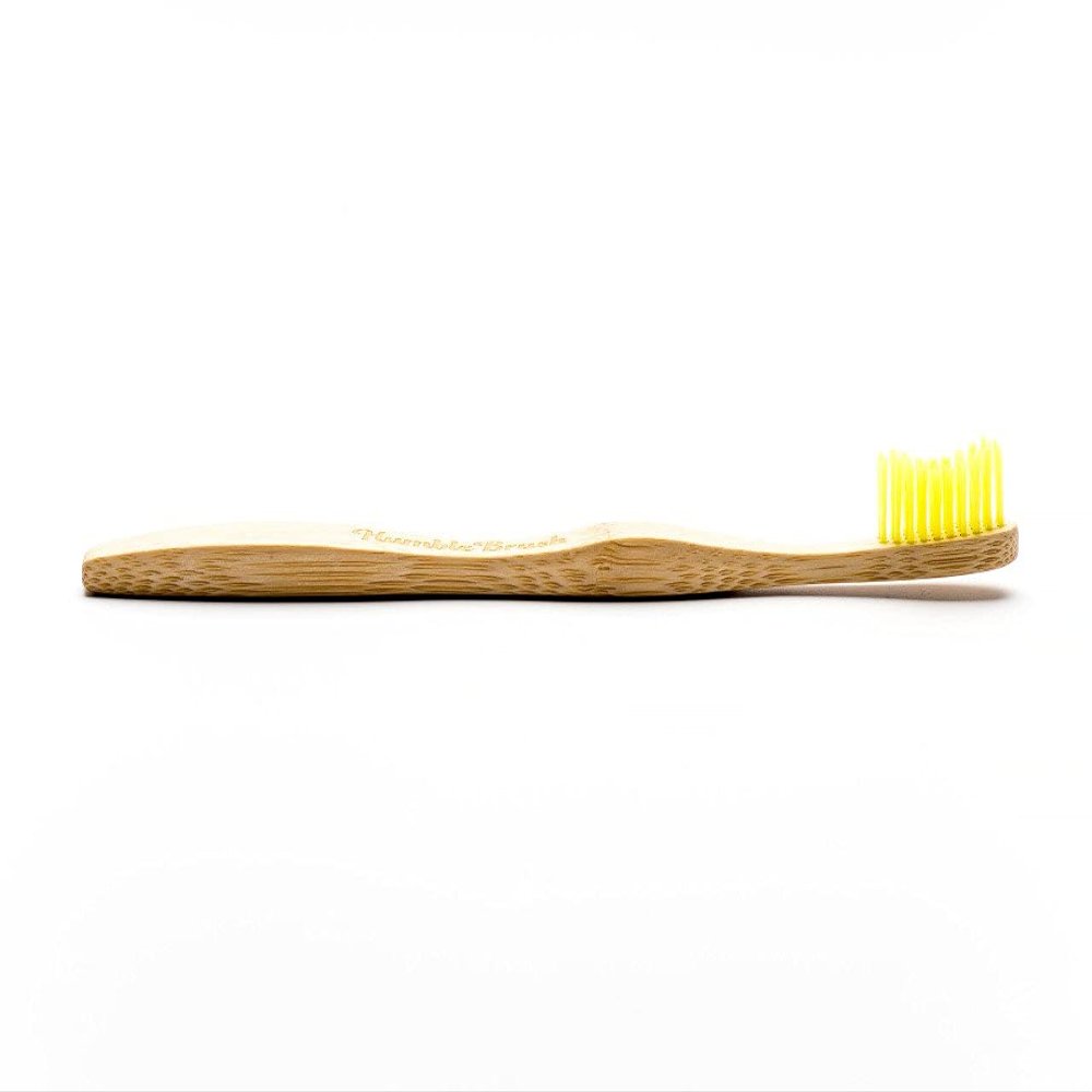The Humble Co. Yellow Bamboo Toothbrush for Kids | Ultra-Soft Bristles | Biodegradable, Eco-Friendly, Vegan, Dentist-Recommended (1 Pack)