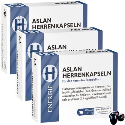 ASLAN Men's Capsules, 3-Month Supply, Men's Complex with Zinc, Biotin, Pumpkin Seed Oil and Guarana